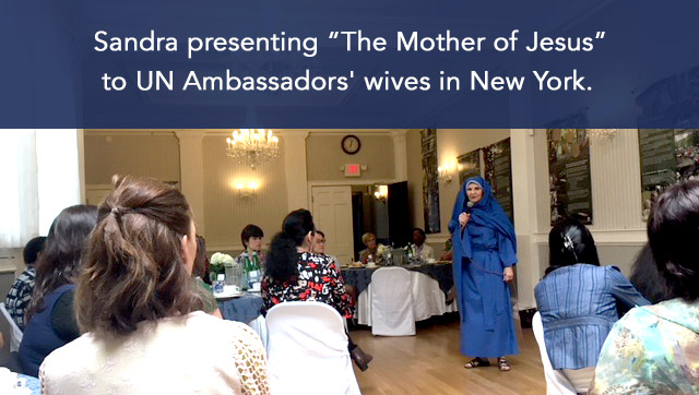 Sandra performs 'The Mother of Jesus' for UN Ambassador Wives in New York City.